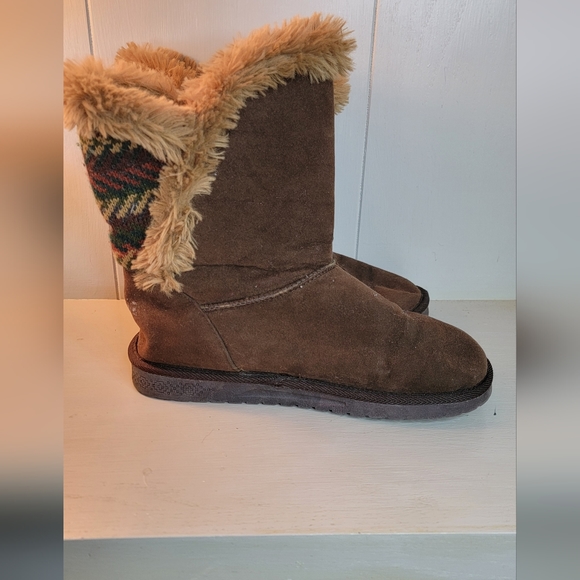 Essentials by Muk Luks Carey Wrap Boots Brown Spice Women's US 7 - Picture 1 of 8